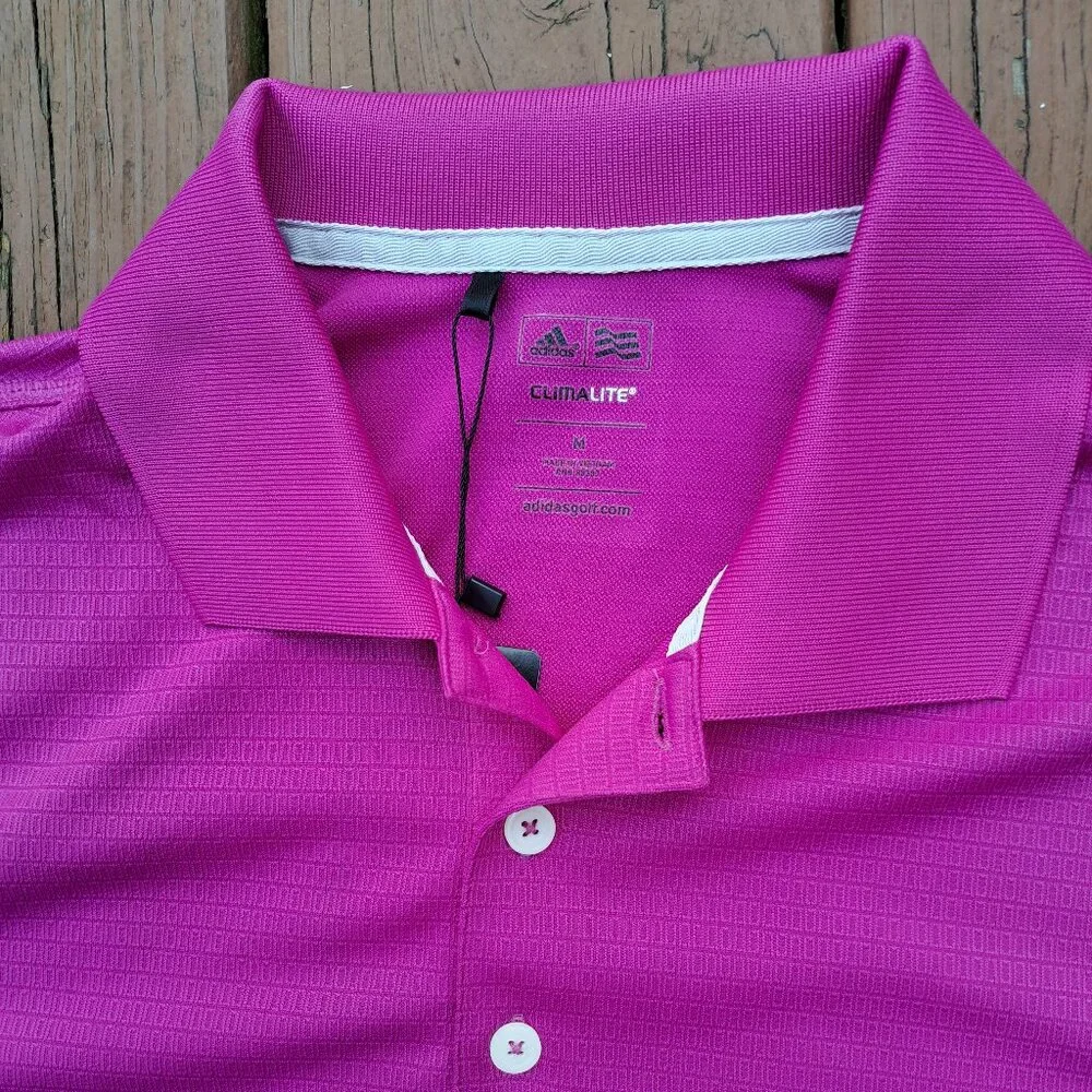 %NWT Men Adidas Men's Golf Polo Edwin Shirt Medium ClimaLite